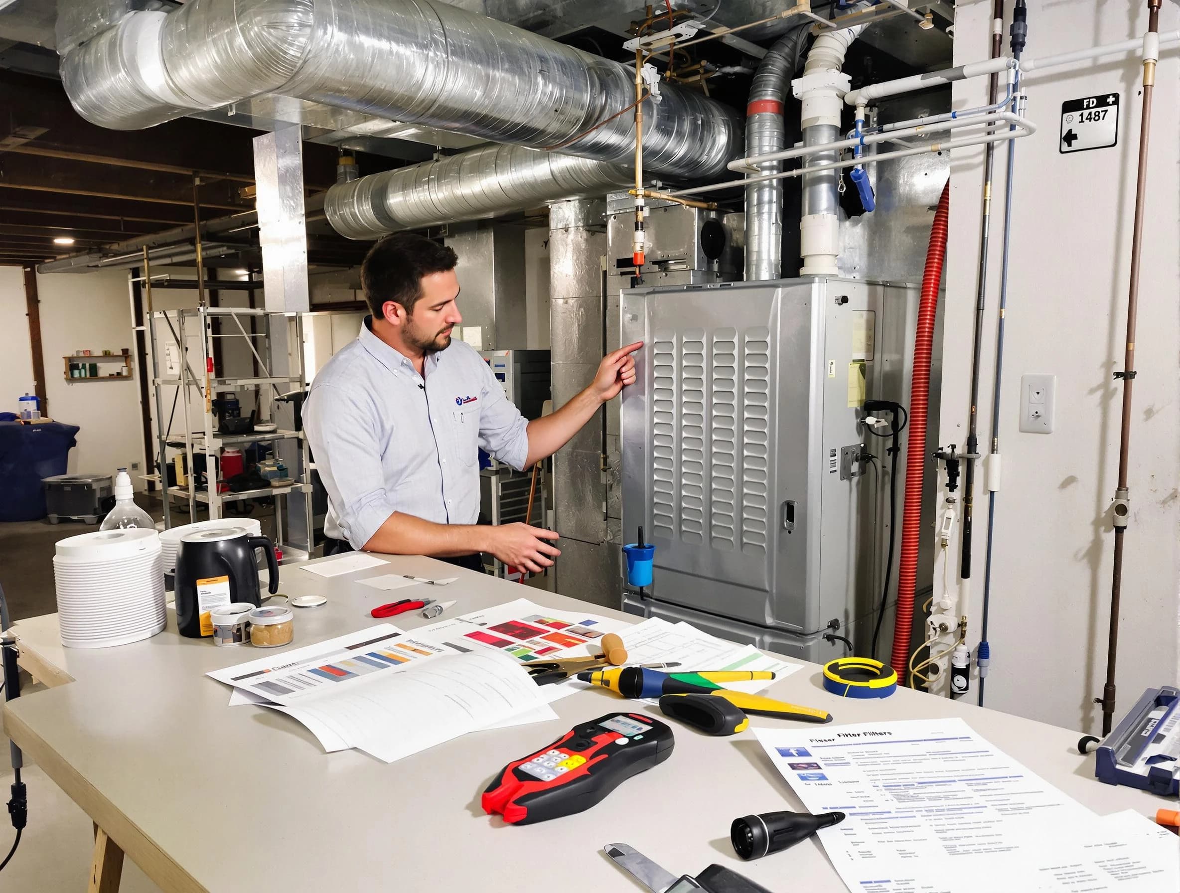 South Weber Air Duct Cleaning inspector conducting detailed filter system evaluation using professional diagnostic tools in South Weber