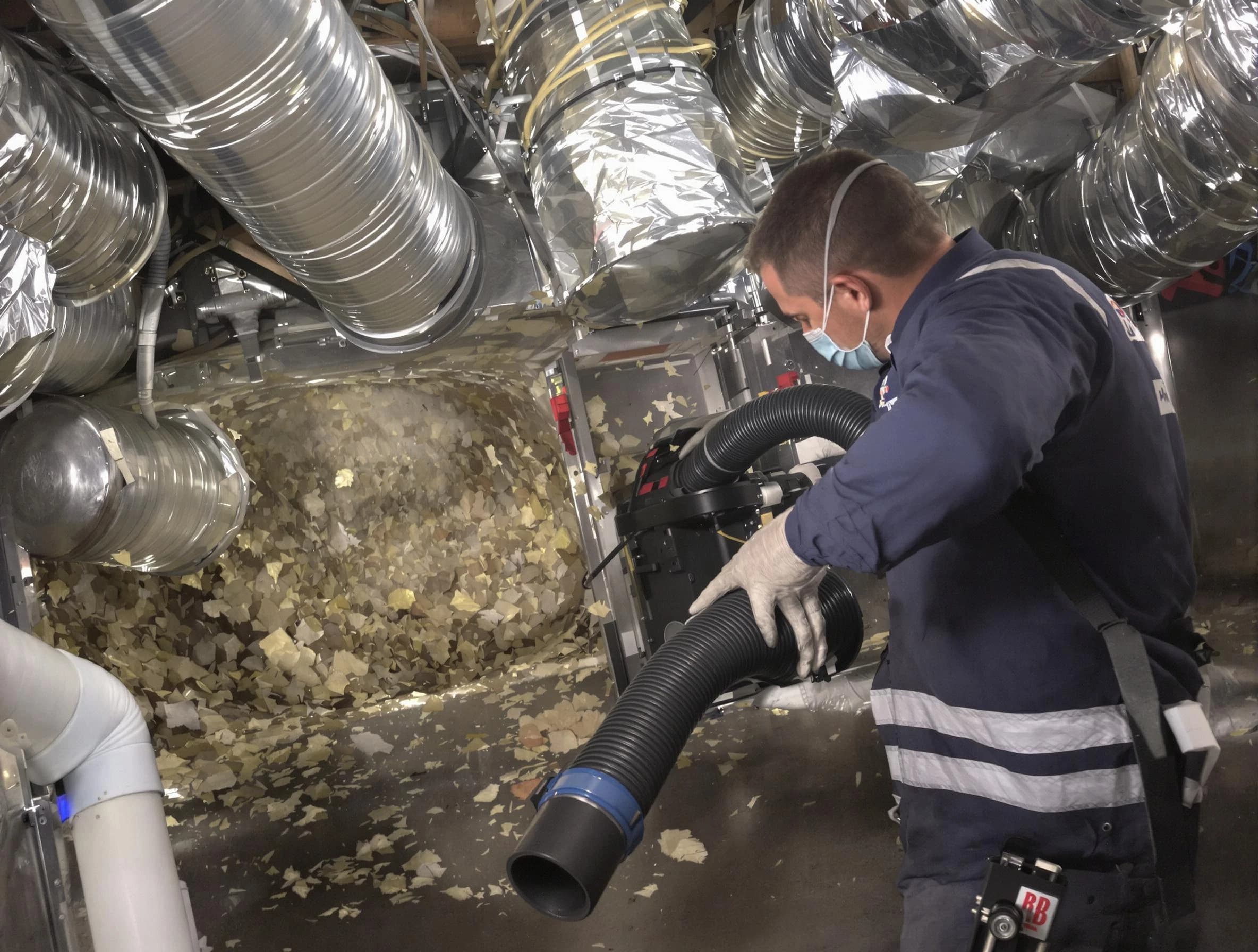 South Weber Air Duct Cleaning specialist operating negative pressure cleaning equipment for thorough duct maintenance in South Weber