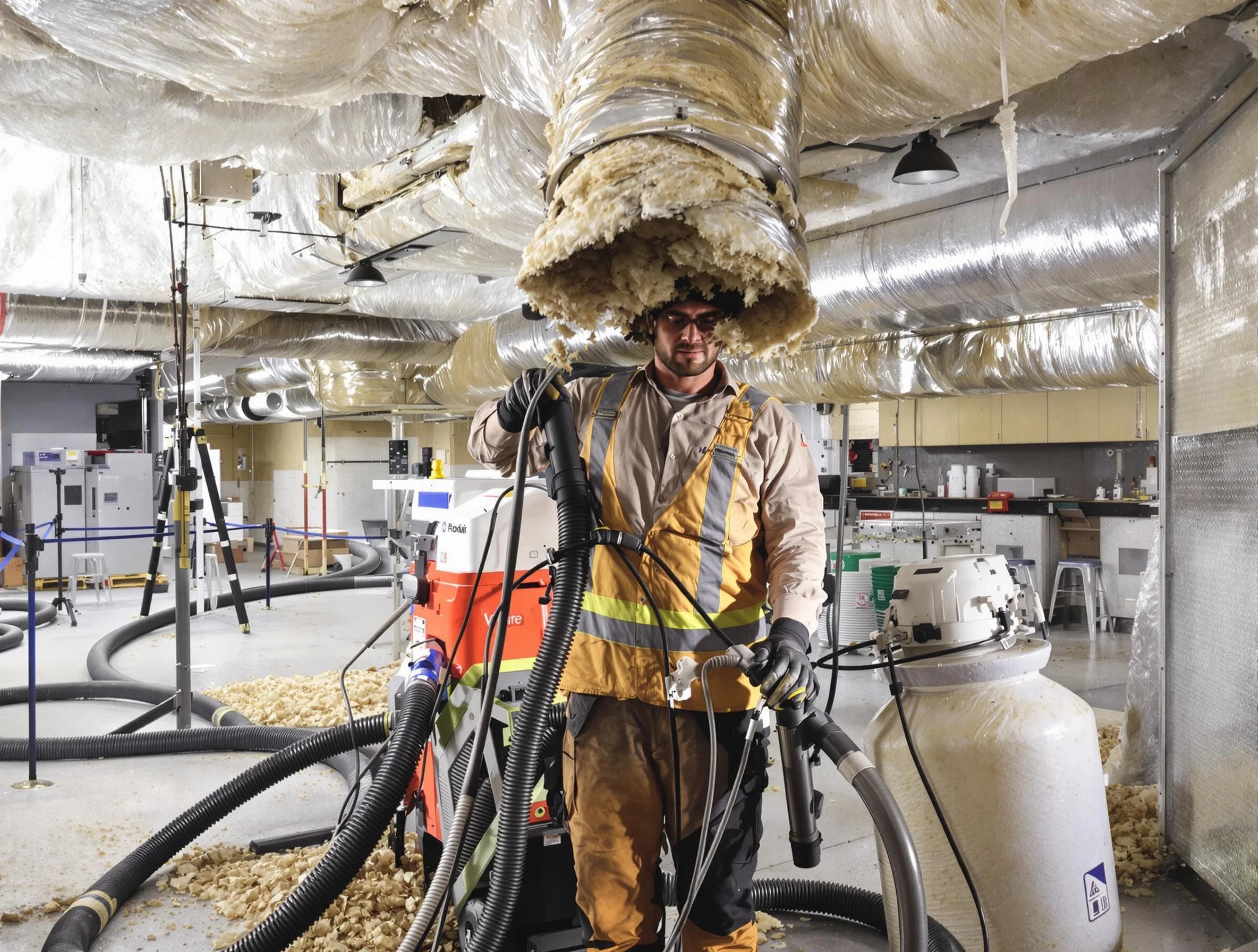 Professional vacuum insulation removal by South Weber Air Duct Cleaning expert in South Weber