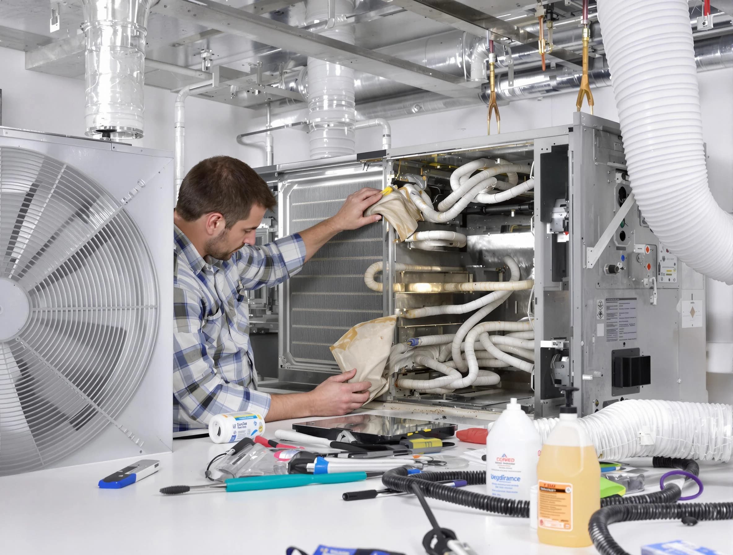 South Weber Air Duct Cleaning specialist performing precision AC coil cleaning in South Weber