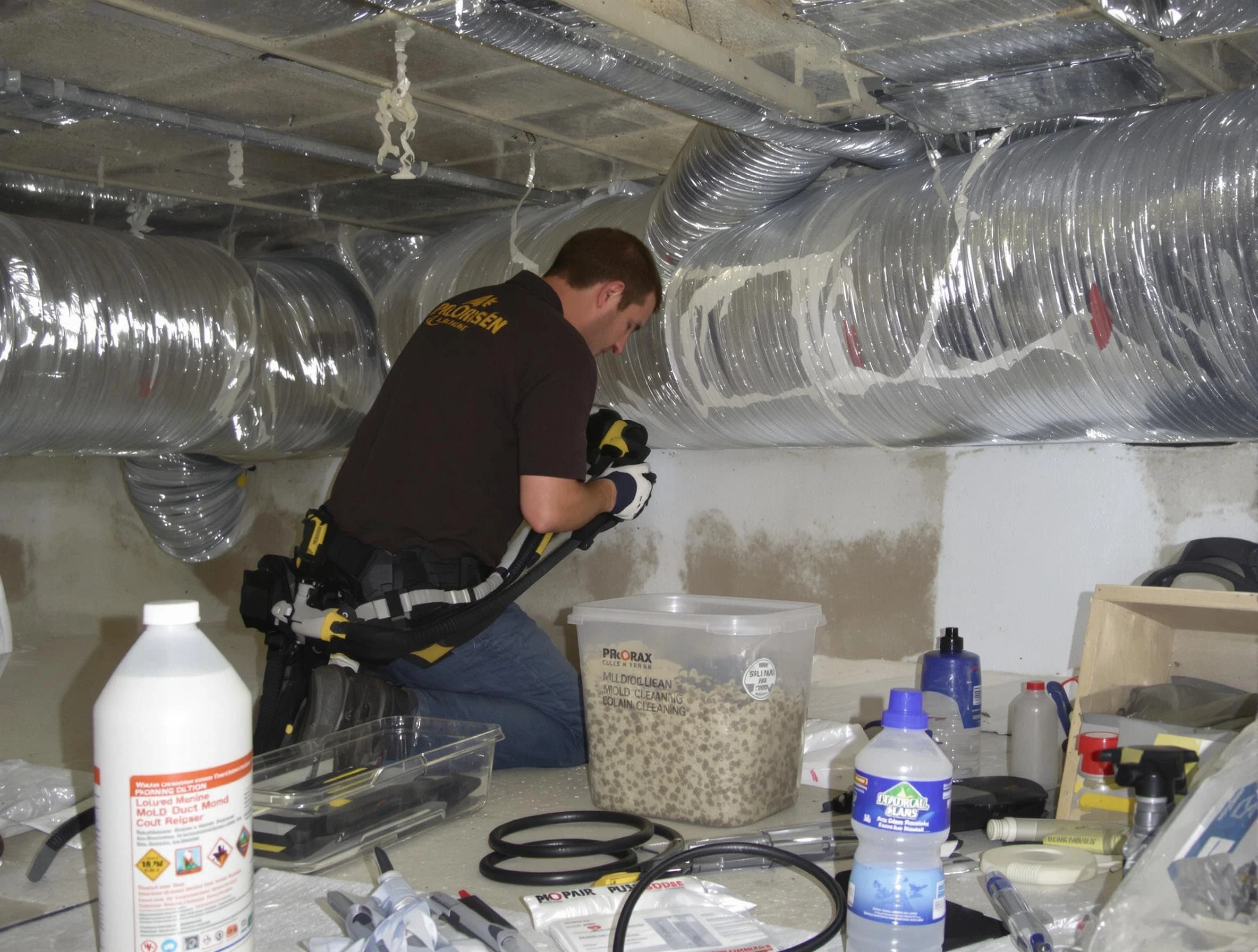 South Weber Air Duct Cleaning specialist performing professional mold removal from air ducts in South Weber