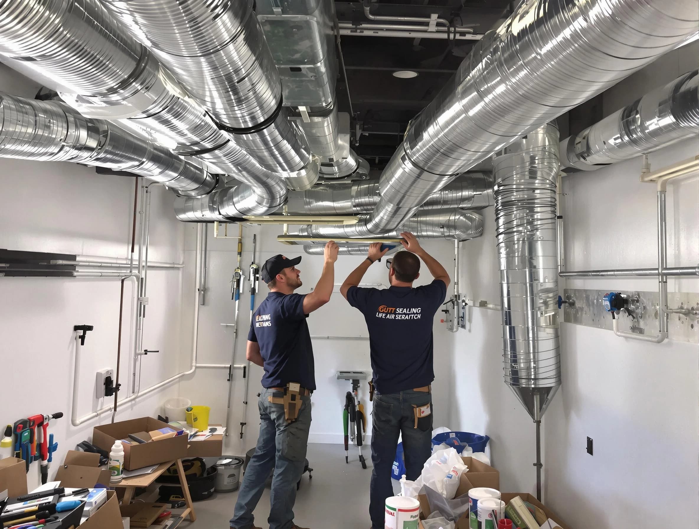South Weber Air Duct Cleaning technician applying professional duct sealing solutions in South Weber