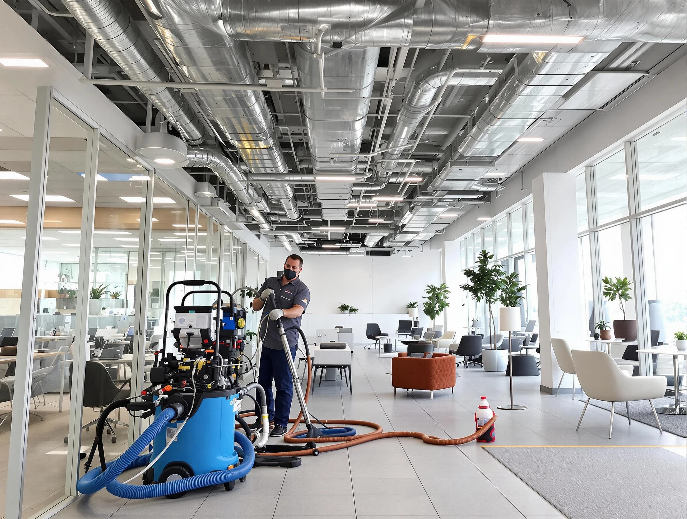 South Weber Air Duct Cleaning team conducting comprehensive commercial duct cleaning at a business location in South Weber