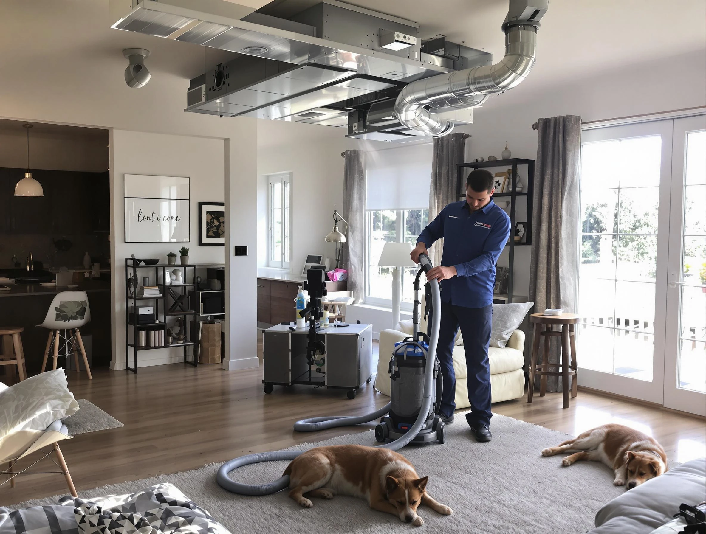 South Weber Air Duct Cleaning technician performing detailed indoor duct cleaning for improved air quality in South Weber