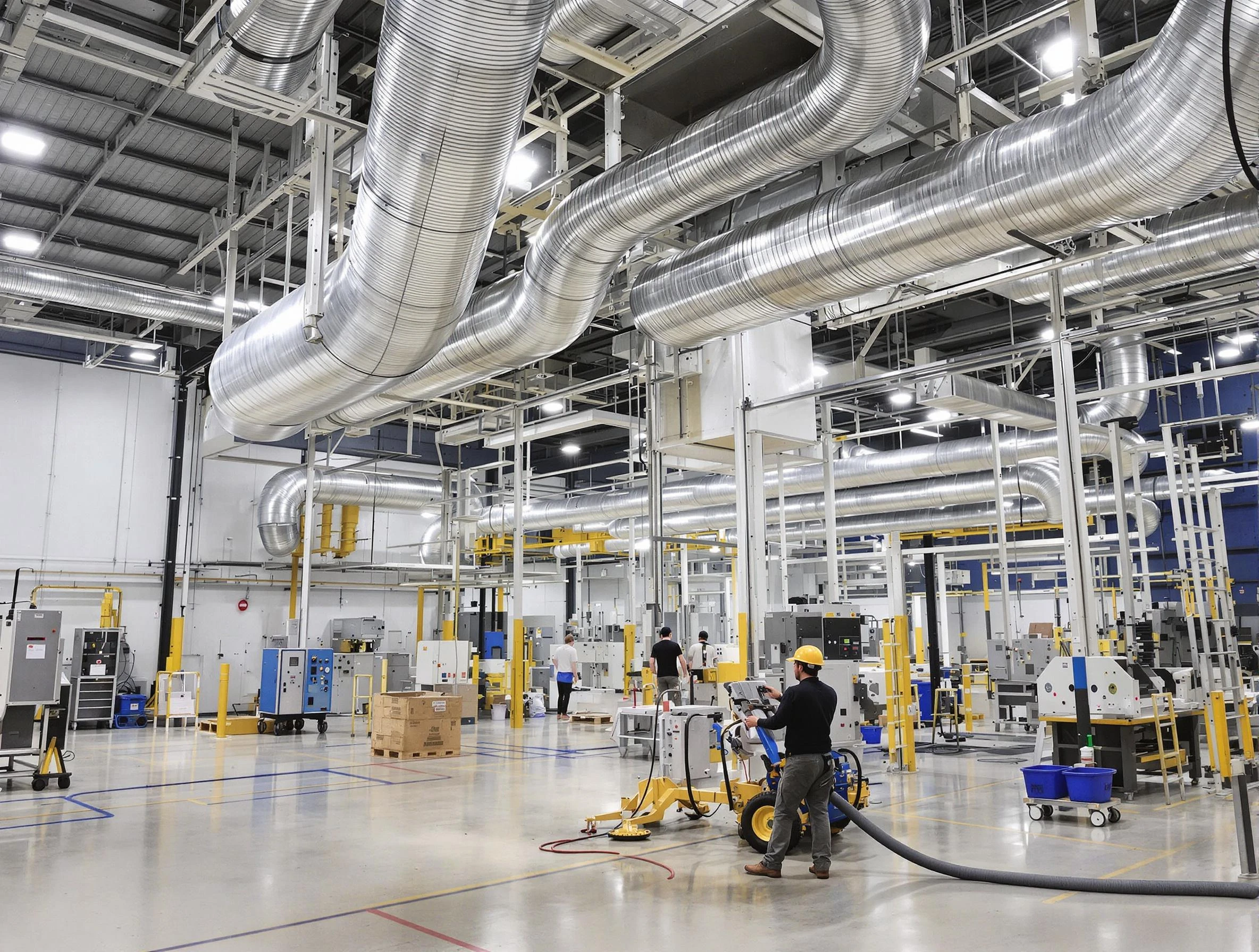 South Weber Air Duct Cleaning team performing comprehensive industrial duct cleaning at a large facility in South Weber